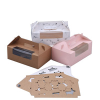 Cajas de Papel para Alimentos con Impresión Personalizada, Asa para Cupcakes, Ventana Transparente, Relieve, Laminación Mate, Materiales Reciclados