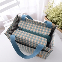 Sac fourre-tout moyen à imprimé écossais en tissu imperméable avec doublure TC, taille personnalisable pour les trajets quotidiens et le transport du déjeuner