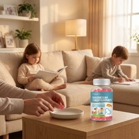 Gummies Antioxydants au Magnésium pour Enfants Saveur Framboise 35 mg par Portion 60 Gummies Sans Gluten Sans OGM Végétaliens