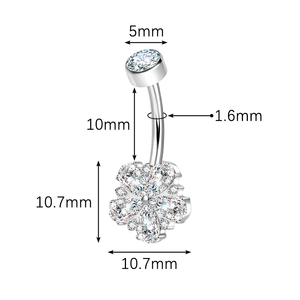 Anillo <span class=keywords><strong>de</strong></span> <span class=keywords><strong>Ombligo</strong></span> <span class=keywords><strong>de</strong></span> Titanio ASTM F136 G23 con Zirconia Hipoalergénica y Rosca Interna para <span class=keywords><strong>Mujer</strong></span>, Venta al por Mayor - Product Image 5