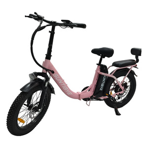 Bicicleta eléctrica urbana de 20 pulgadas con llantas gruesas, plegable, con batería de litio de 48V15AH, motor sin escobillas, pantalla LCD, 7 velocidades y asiento trasero. - Product Image 5
