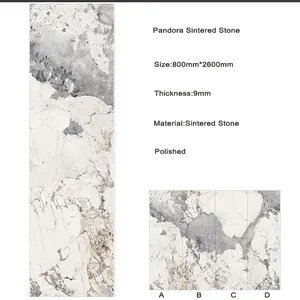 Pandora-piedra sinterizada para pared, piedra sinterizada, azulejos de cerámica de 3mm para suelo