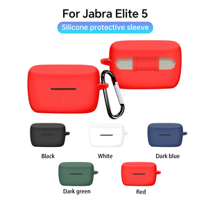 Convient pour <span class=keywords><strong>Jabra</strong></span> Elite 5 <span class=keywords><strong>Case</strong></span> Silicone Protective Earphone <span class=keywords><strong>Case</strong></span> Shockproof with Hook - Product Image 3