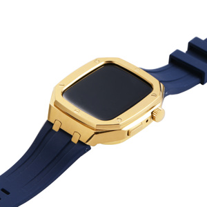 <span class=keywords><strong>Nouvelle</strong></span> arrivée <span class=keywords><strong>Lunette</strong></span> de montre en acier inoxydable plaqué or 18 carats Bracelet de montre en caoutchouc pour <span class=keywords><strong>Apple</strong></span> Watch - Product Image 2