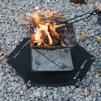 Tapis isolant tactique ShineTrip noir anti-vent pour barbecue extérieur et camping, feuille de protection ignifuge en caoutchouc résistante aux flammes