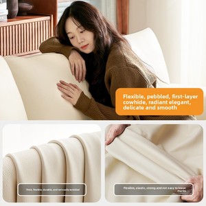 أريكة تونغيو الفاخرة من الجلد الطبيعي بتصميم إيطالي بسيط وعصري لغرف المعيشة - Product Image 2