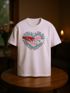 T-shirt da donna in puro cotone a maniche corte, girocollo, casual, con stampa di lettere e cuori, vestibilità comoda, per primavera ed estate - Product Image 2