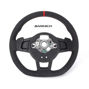 Volant sport en cuir PU personnalisé pour VW <span class=keywords><strong>Golf</strong></span> <span class=keywords><strong>7</strong></span> 5 <span class=keywords><strong>GTI</strong></span> R 2013 <span class=keywords><strong>2022</strong></span>, fond plat, poignée perforée - Product Image 2