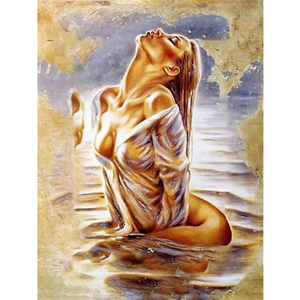 لوحة نسائية عصرية مثيرة للديكور المنزلي 40*50 ذاتية الصنع لوحة ماسية كاملة دائرية 5D أكريليك عارية لتزيين الجدران - Product Image 1