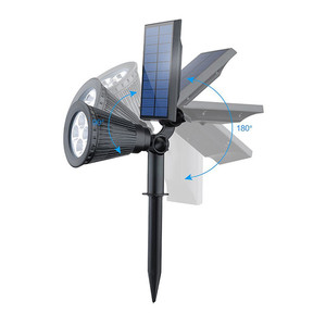 Projecteur solaire LED pour jardin, extérieur, étanche IP65, montage mural, réglable avec panneau solaire, lumière du jour 5000K - Product Image 5