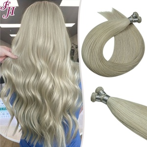 FH # Extensiones de Cabello con Trama Invisible Color Plata, Cabello Humano Europeo de un Solo Donante, Trama Genius - Product Image 1