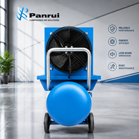 Compresseur d'air à vis silencieux Panrui 7,5 kW 10 CV 12 bars mobile sur roues pour le soutien des travaux d'assemblage électronique et d'équipement intérieur