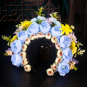 Nouvelles Coiffes Ethniques Haut de Gamme pour Femmes, Couronnes de Mariage, Couronnes de Mariée, Bandeaux <span class=keywords><strong>à</strong></span> Roses, Couronnes Artificielles - Product Image 4