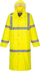 Imperméable léger de haute qualité avec rayures réfléchissantes Imperméable de police Vêtements de pluie de travail avec veste de pluie longue réfléchissante - Product Image 2