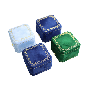 Cao Cấp Cổ Điển Nhung Bát Giác Hộp Mô Hình Vuông Cho Lưu Trữ Thời Trang Kim Cương Vòng Mặt Dây Chuyền Vòng Cổ Trang Sức Cao Cấp Quà Tặng - Product Image 1