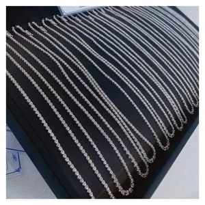 Xinfly 18K Gold 3 Carats Natural Diamonds 16.5 Inch <b>Choker</b> Tennis Link Chain Necklace Personalized Non-Tarnish for Men - Product Image 1