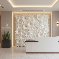 Fleurs Volantes Mur de Fleurs Artificielles en Papier Carton Blanc Faites à la Main Style Moderne Décoration Murale Intérieure Fleurs Simulant