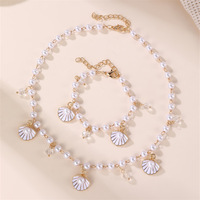 Collier bohème d'été avec pendentif étoile de mer et perles, chaîne de clavicule coquillage