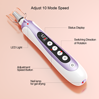 Perceuse à ongles professionnelle rechargeable à la lumière UV 10 Modes manucure pédicure ensemble électrique violet Gel séchage lampe à ongles avec prise USB