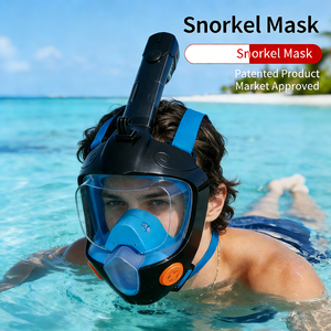 Masque de plongée panoramique intégral 180 degrés avancé, vue HD sans obstruction, système innovant Dry Top pour une respiration facile - Product Image 1