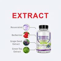 HDK OEM ODM Capsules de Resvératrol, Berbérine, Extrait de Pépins de Raisin et Quercétine 600mg – Antioxydant, Soutien Immunitaire, Végétalien