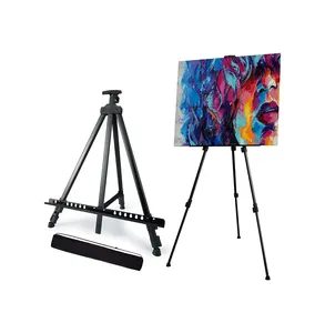 Double Tier Easel Stand, Adjustable Height from 22-67in for Painting and Display