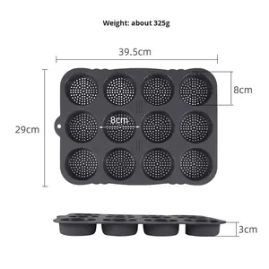 Moule à pain en silicone de qualité alimentaire à 12 cavités - Moule à pain, à hamburger et à baguette antiadhésif pour la cuisine à domicile DIY - Product Image 4