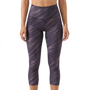 Pantalons de sport à séchage rapide tendance, avec logo personnalisé, sublimation, compression, taille haute, imprimés, leggings de fitness et de yoga pour femmes - Product Image 1