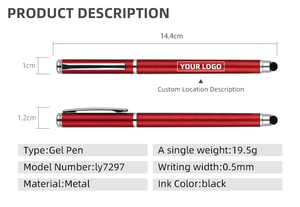 Bolígrafo de Gel Metálico de Lujo Profesional, con Punta Táctil, Ancho de Escritura de 0.5 mm, Logotipo Personalizado, Tinta de Gel Multicolor - Product Image 6