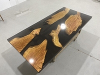 Dessus de table en résine époxy sur mesure en bois d'olivier Dessus de table à café en bois d'olivier Dessus de table en bois époxy