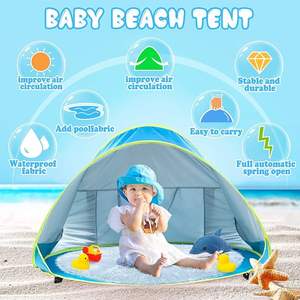 Tienda de playa ultraligera automática de apertura rápida para bebés, tienda de sombra portátil emergente para piscina, protección UV, refugio solar para tienda de campaña infantil - Product Image 4