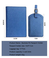 Vente en gros de couverture de porte-monnaie de billet de portefeuille de passeport RFID en cuir personnalisé et ensemble d'étiquettes de bagage