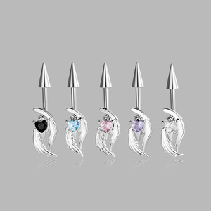 Pendientes <span class=keywords><strong>de</strong></span> Piercing Angel Asylum Tiankufeng F136 <span class=keywords><strong>de</strong></span> Aleación <span class=keywords><strong>de</strong></span> Titanio con Rosca Interna en Espiral y Alas <span class=keywords><strong>de</strong></span> Ángel - Product Image 1