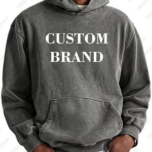 OEM de alta calidad logotipo personalizado estampado bordado 100% algodón lavado con ácido piedra lavada Vintage de gran tamaño impermeable a prueba de viento - Product Image 2