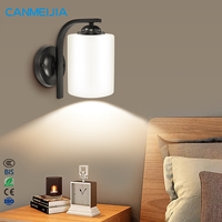 Applique murale vintage rétro en verre pour chambre à coucher, lampe murale LED pour décoration intérieure