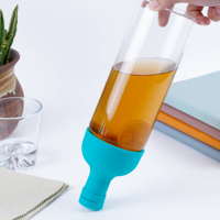 Bouteille en verre borosilicate haute résistance 1000 ml, infuseur à thé froid résistant aux hautes températures, avec filtre en acier inoxydable 304