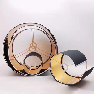 Hot bán sáng tạo Knock-down vải chụp đèn màu đen và vàng PVC có thể gập lại KD handmade thiết kế hiện đại cho E27/E26 - Product Image 2