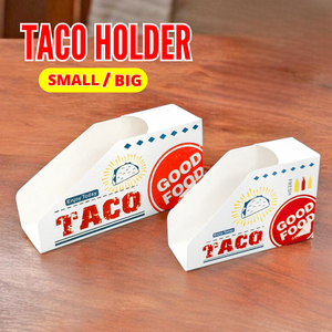 Support à tacos en céramique blanche jetable imprimé sur mesure, résistant à l'huile, pour frites, crêpes, popcorn, nouilles, tacos, à utiliser avec du sucre - Product Image 6