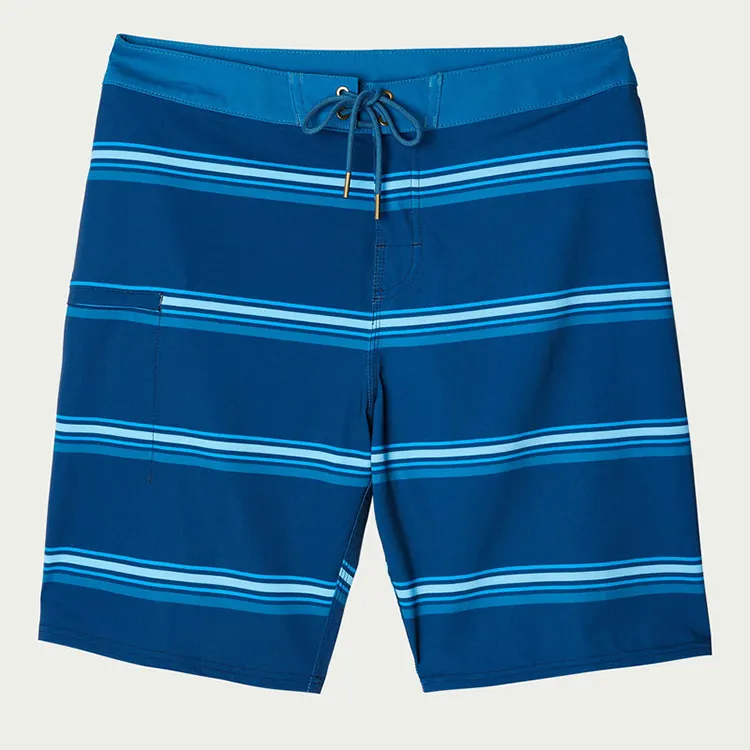 Stripe Board Shorts Four Way Stretch Swim Trunks Recycled Boardshorts Custom Sexy Mens Swimwear