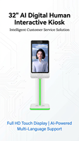 Terminal interactif IA de 32 pouces avec bande LED, kiosque numérique pour centre commercial, écran publicitaire à commande vocale