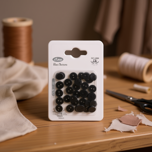 Bottoni Neri Ilan 10mm 2 Fori 32 Pezzi per Cucito e Abbigliamento - Product Image 2