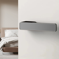 Poignée de bureau silencieuse de chambre en nickel gris noir avec serrure de porte durable minimaliste en alliage de zinc