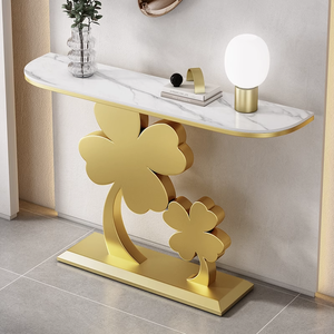 Consolle Moderna Economica con Finitura a Specchio e Gambe in Acciaio Inossidabile, <span class=keywords><strong>Tavolo</strong></span> Consolle in <span class=keywords><strong>Legno</strong></span> per Ingresso - Product Image 2