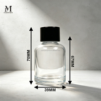 Flacon diffuseur en verre transparent rond de 30 ml pour parfum d'ambiance, vente en gros