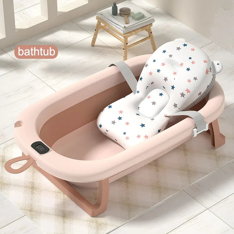 Plastic Baby Bath Tub Set temperature sense folding bathtub large size newborn tub bath set