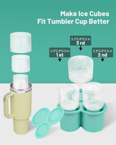 Cấp thực phẩm Silicone Ice Cube molds mềm Silicone Ice Cube khay Tương thích với Stanley cup - Product Image 3