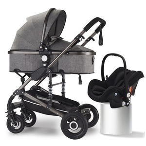 Fabricants Fournisseur de poussette pour bébé à paysage élevé Vente en gros Landau à chariot <span class=keywords><strong>3</strong></span> en 1 pour bébé avec cadre pliable Siège coquille d'oeuf - Product Image 6