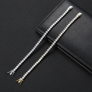 Pulsera de tenis de 4 mm con circonitas de tres puntas para hombre, pulsera de tenis Tanjing, collar de moda Lijing - Product Image 3