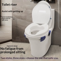 Rehausseur de toilettes moderne pour personnes âgées, coussin rehausseur pour usage domestique, aide à la position assise sécurisée pour femmes enceintes, capacité 136 kg, sans support.