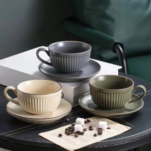 Tazza di caffè alla zucca tazza di Latte stile retrò stile unico carino tazza <span class=keywords><strong>da</strong></span> tè pomeridiana e piattino per casa ufficio in ceramica bicchieri - Product Image 1